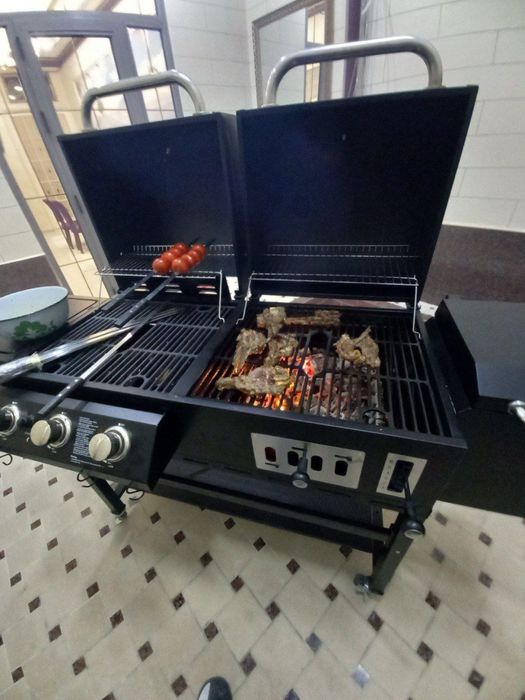 Барбекю шашлик пиширадиган газовый стол