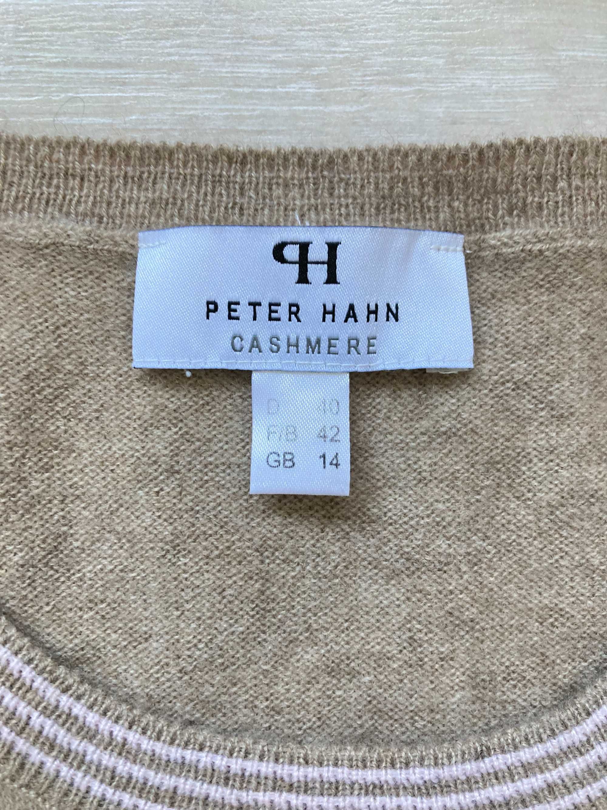 Peter Hahn 100% Cashmere женски кашмирен пуловер с къс ръкав кашмир M