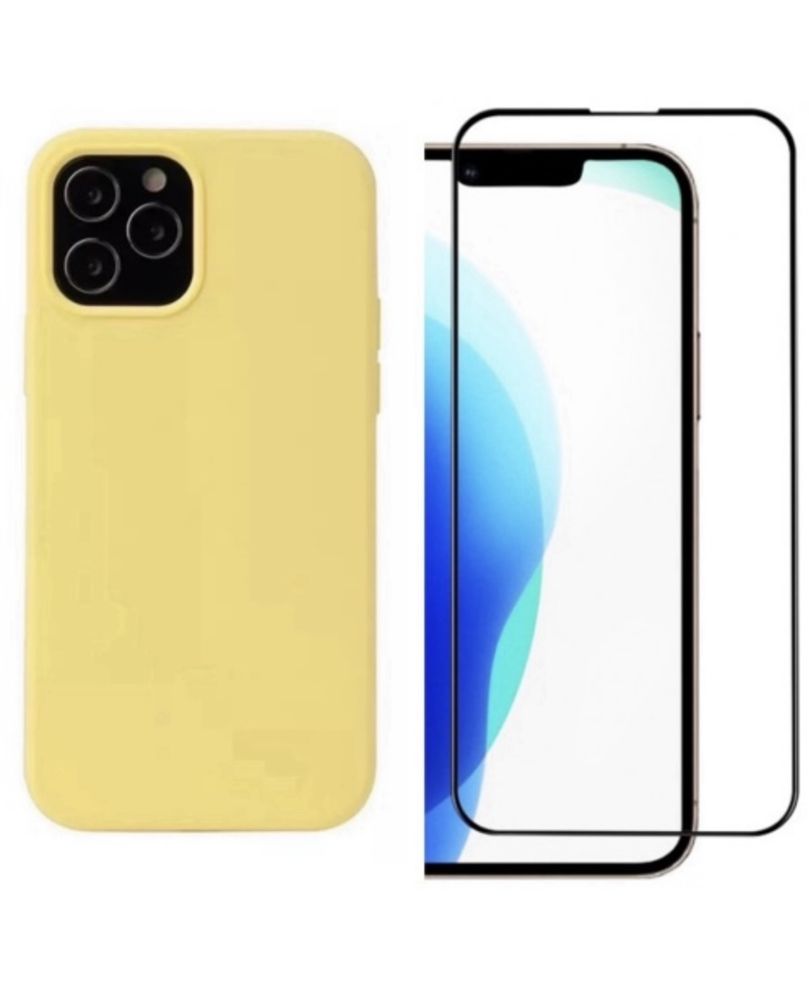 Iphone 11 12 13 PRO MAX Husa Slim Fine Case Silicon + Folie Sticla 9D