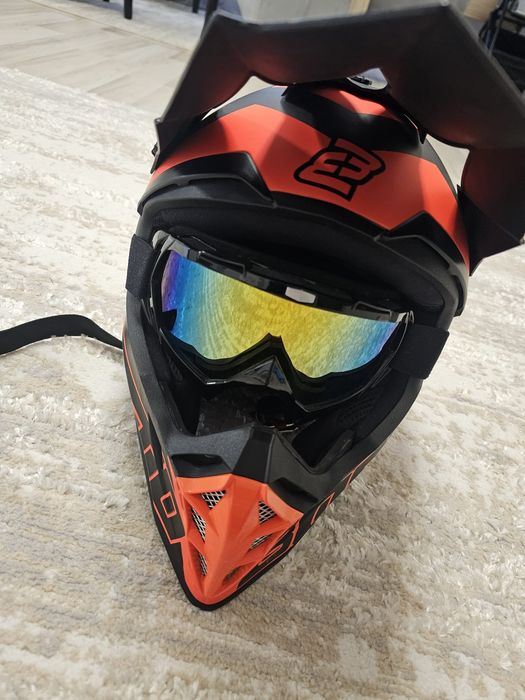 Casca atv/moto set 2 căști cu ochelari și mănuși incluse