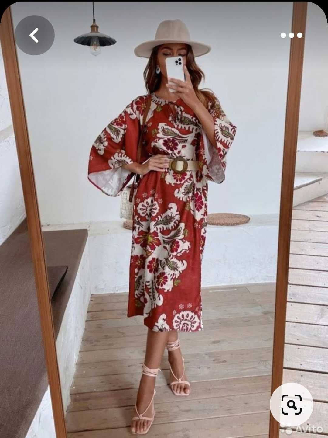 Rochie caftan Zara din in 100% editie limitata, M-L, nou