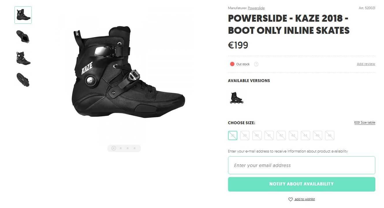 Ролери Powerslide KAZE - поръчково сгблобени, 42.5EU
