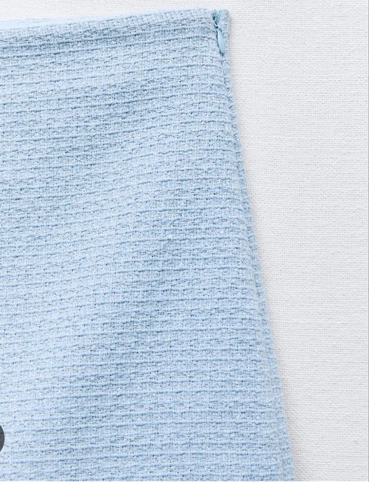 Vand fusta pantalon XS Zara, nou, din tweed subtire, bleu mar XS