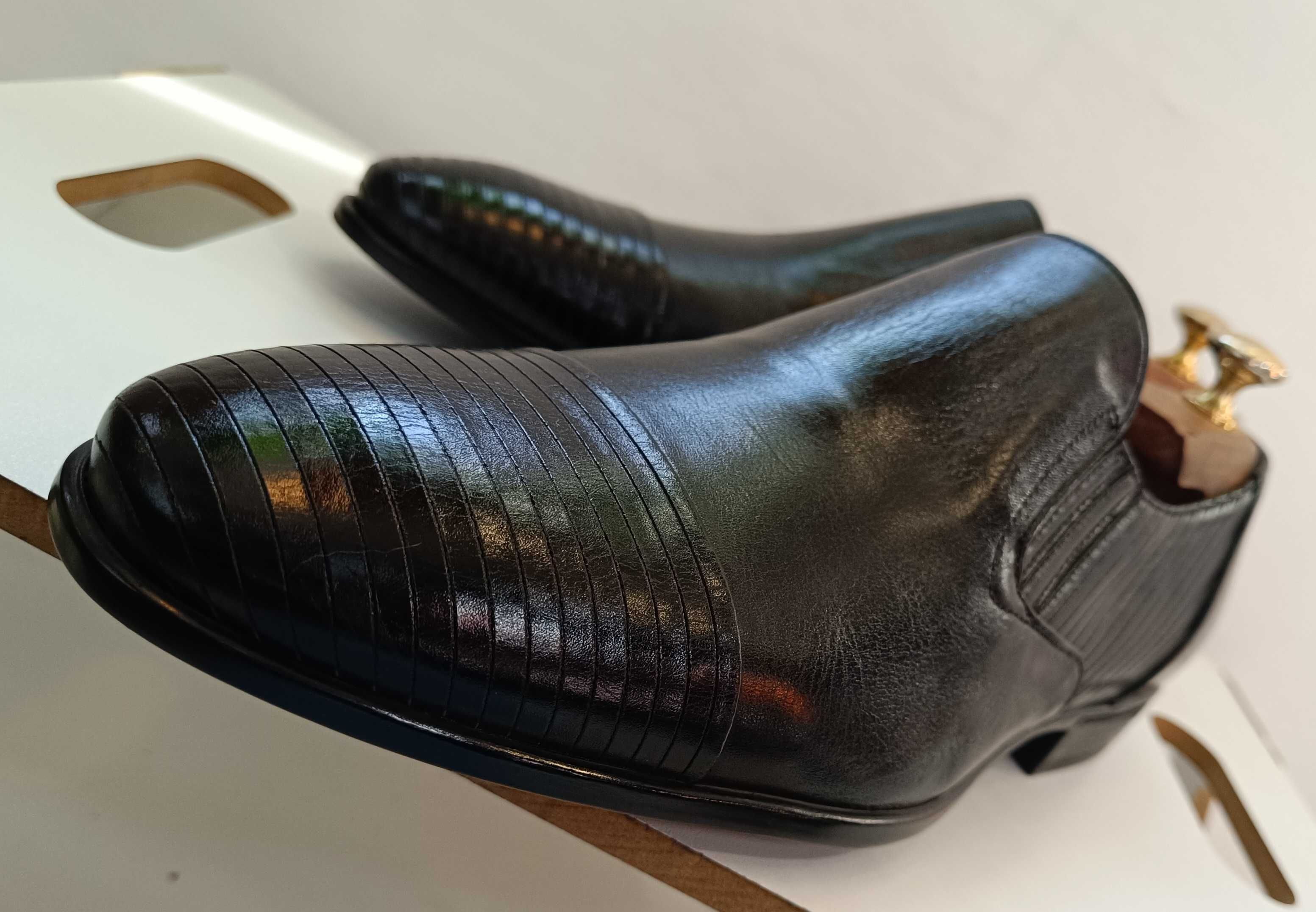 Pantofi loafer 42 42.5 cap toe de lux GREVE NOI piele naturala moale