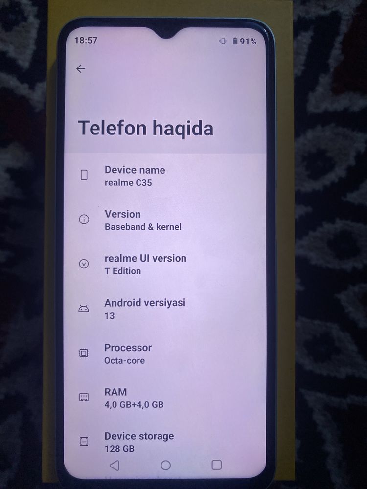 Realme C35 sotiladi holati ideal