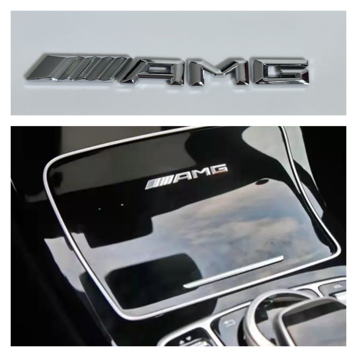 Emblema-Sigla-Logo-AMG-Consola-Mercedes-C-E-S-Class-CLS-GLE-CLA-4Matic