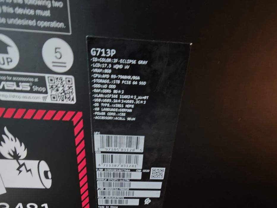 asus rog strix g17 g713pv