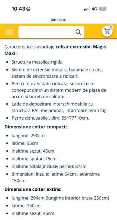 Canapea - Coltar Extensibil 3-4 locuri
