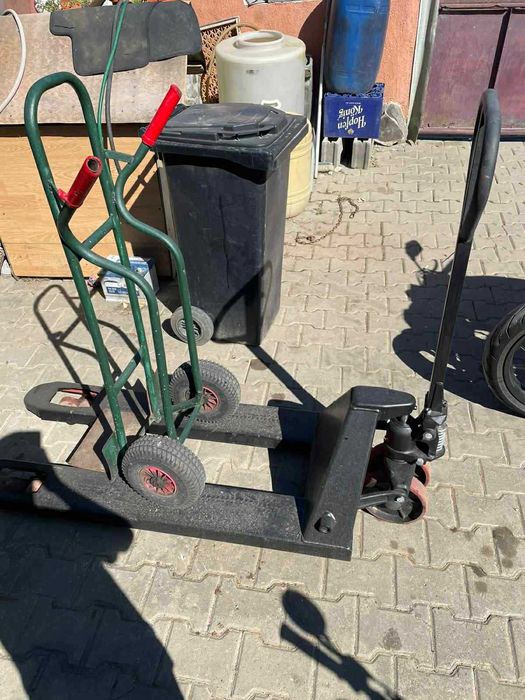 Se vinde transpalet + carator de bere