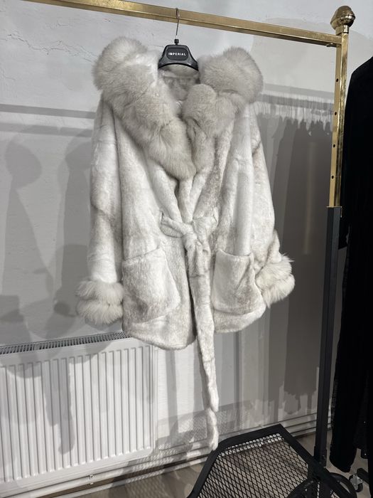 Geaca Alcantara cu Blana de Vulpe