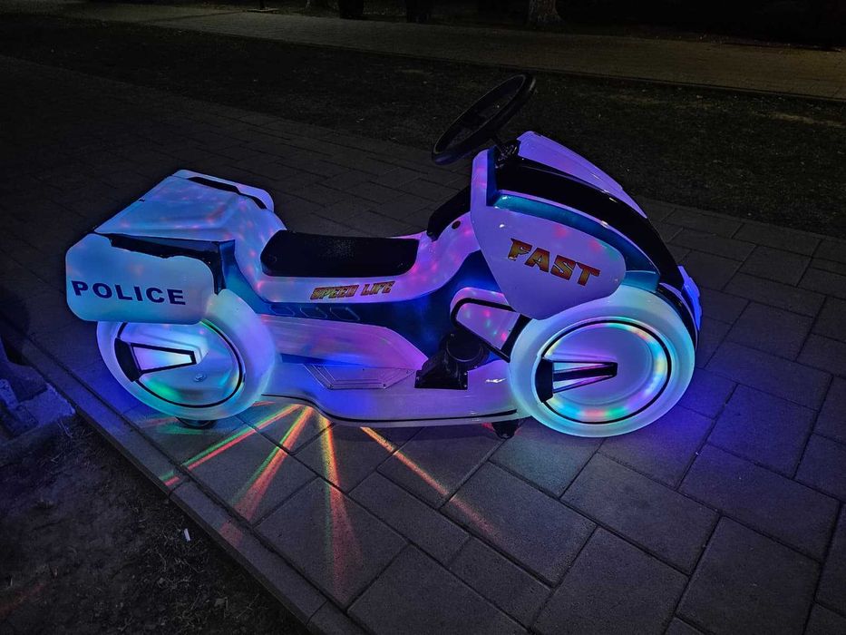 Motocicletă electrică pentru copii cu lumini LED, muzică, Police