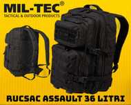 Rucsac Militar Mil-Tec 36L Negru Spațiu Confort Rezistență Garantate !