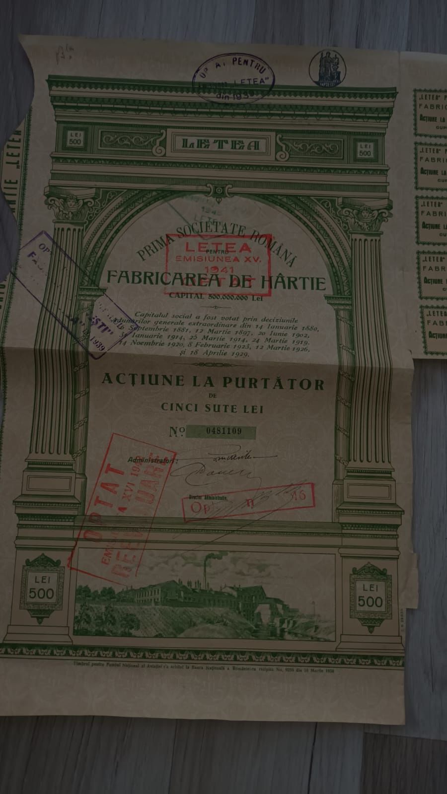 Acțiune Letea Romania 1939 colecție