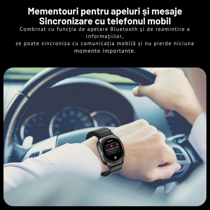 Ceas smartwatch barbati , ecran amoled , monitorizare sanatate