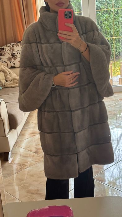 #100 Палто от норка.XL.Actors.Визон.Естествена кожа с косъм.