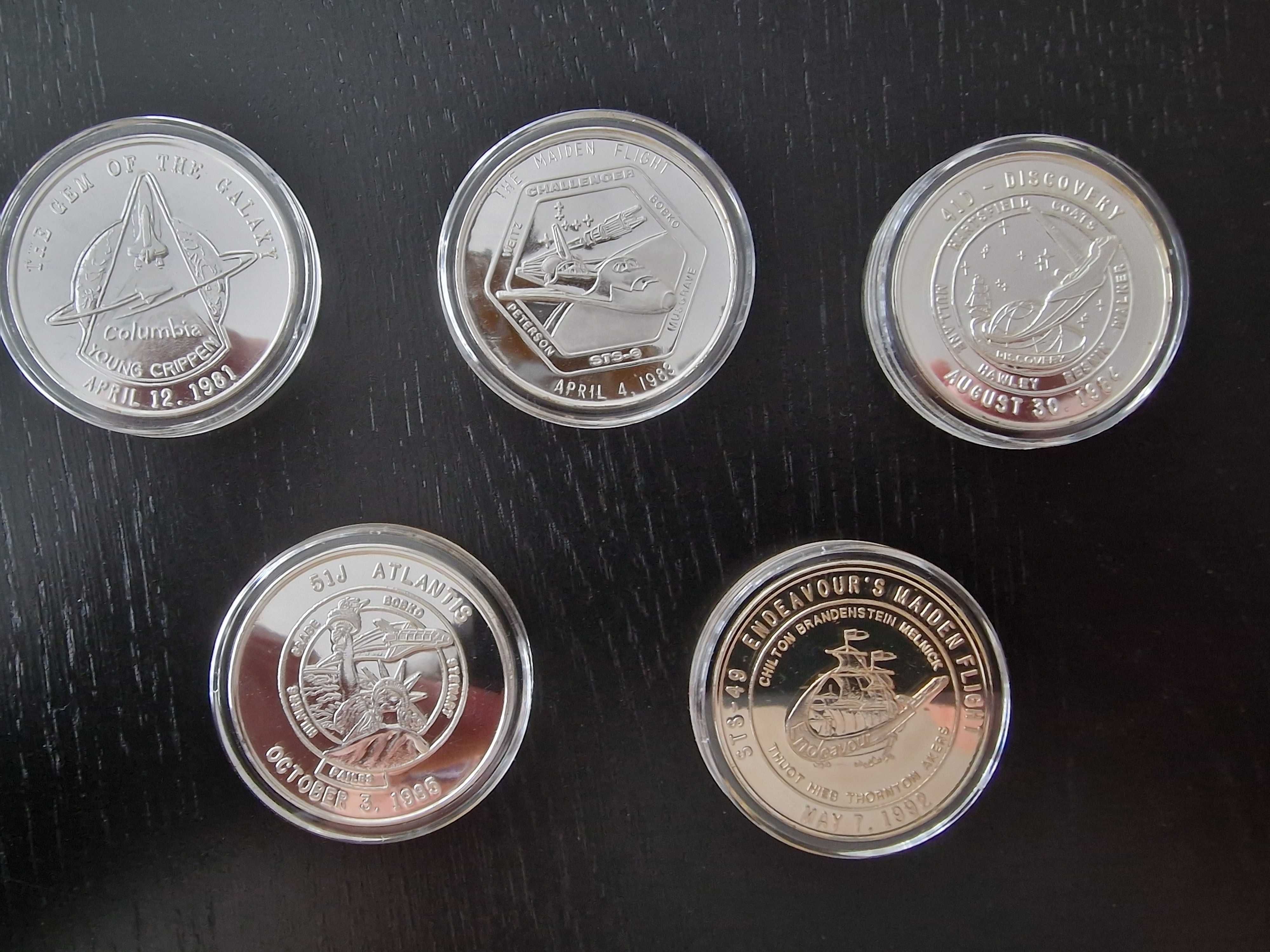 Set Medalii Comemorative Argint Prime Zboruri Navete Spatiale