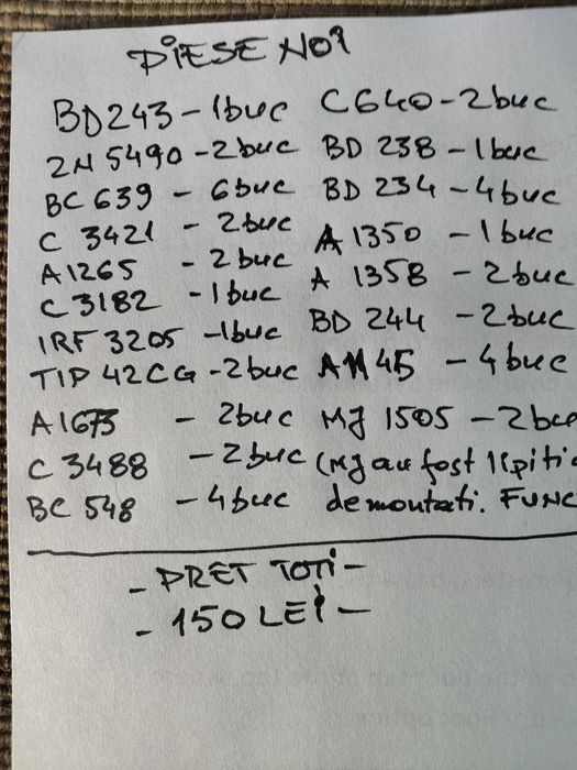 Piese noi Tranzistori