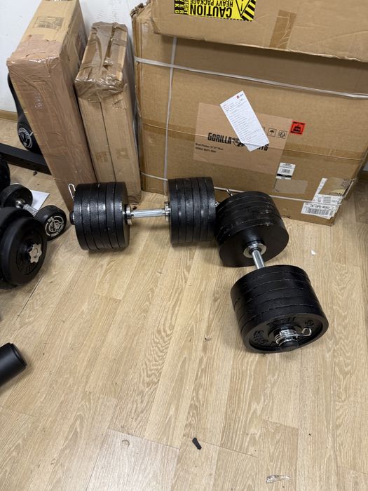 Gantere reglabile Olimpice Profesionale noi cu rulmenti 65 kg+65Kg=130