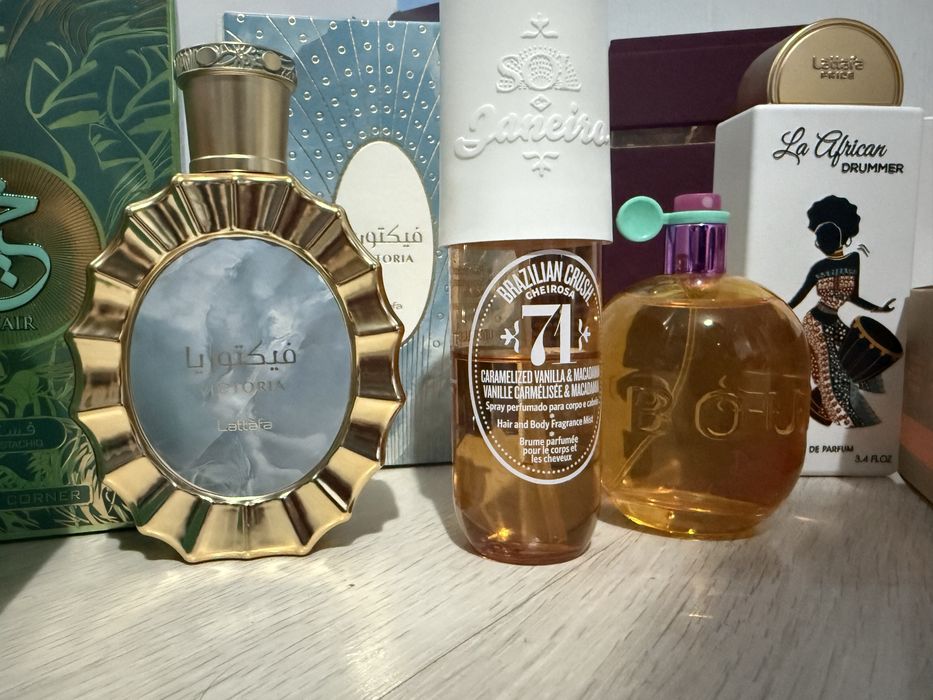 Just wardi, thank you next, victoria, khamrah, sol de janeiro, chopard