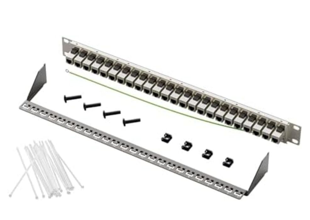 FGB Patch Panel 1U – 24 Porturi RJ45 Cat7, Ecranat, 10Gbps