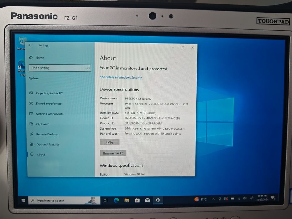 Okazie Tableta cu windows Panasonic  FZ-G1 Mk5  i5  8gb 512Gb Noua