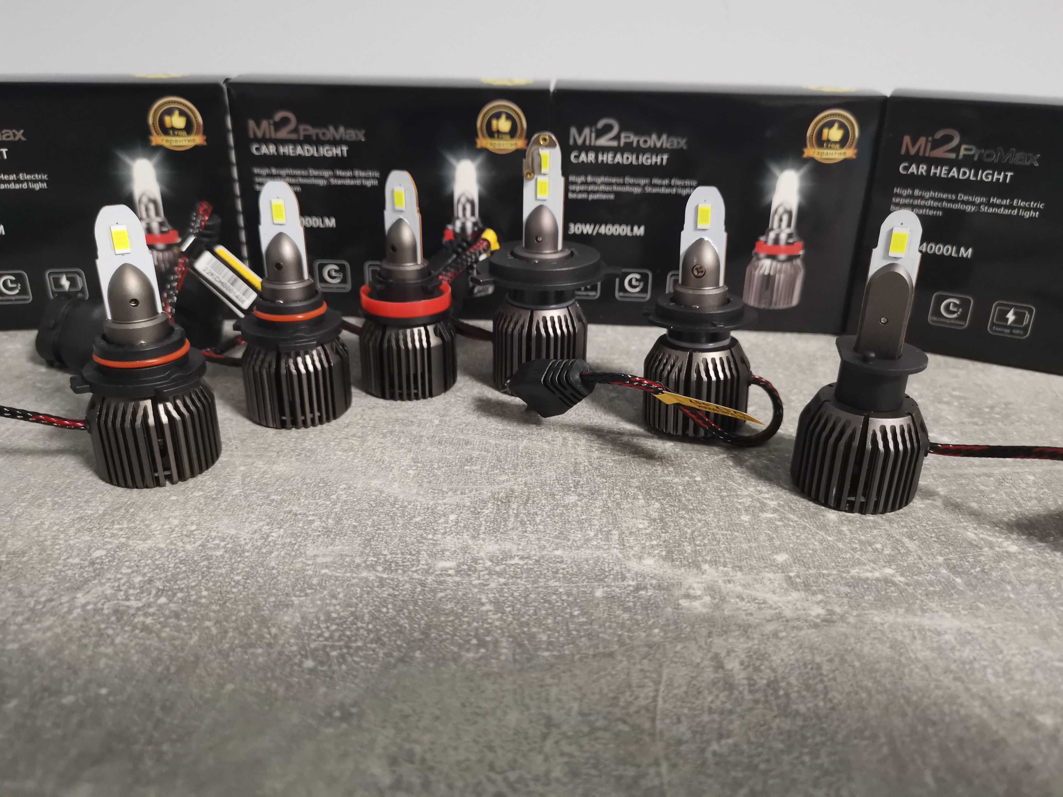 LED крушки за основни фарове H1 Н4 Н7 Н11 НВ3 НВ4 Mi2ProMax LED 8000lm