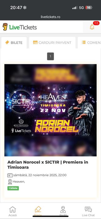 Bilet Adrian Norocel X SICTIR EVENTS | Premiera in Timisoara 22.11