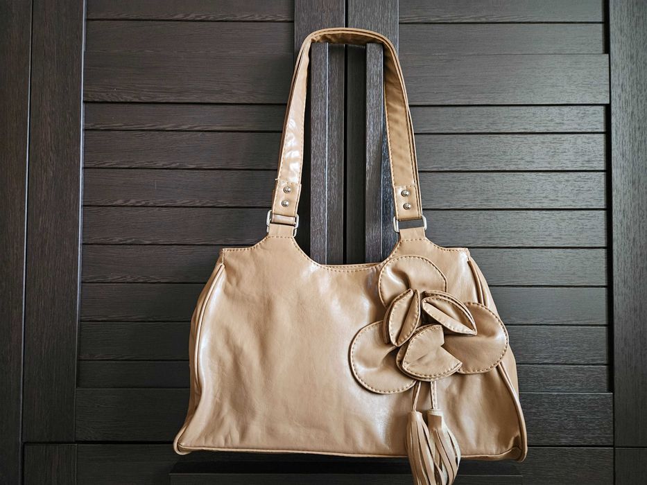 Geantă damă casual din piele ecologică taupe