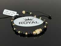 Bijuteria Royal CB : Bratara cu snur bile aur 14k 5,76 grame