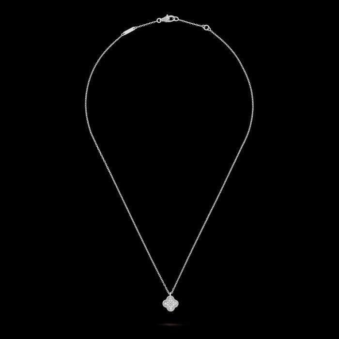 Van Cleef & Arpels VCA Silver Diamond Sweet Alhambra Дамско Колие