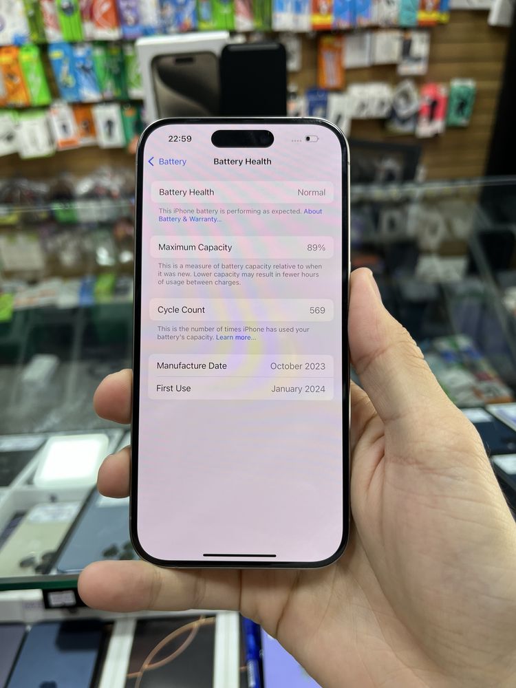 Iphone 15 Pro 128gb 89% Dual sim Titan - Naqd va halol nasiya savdoga