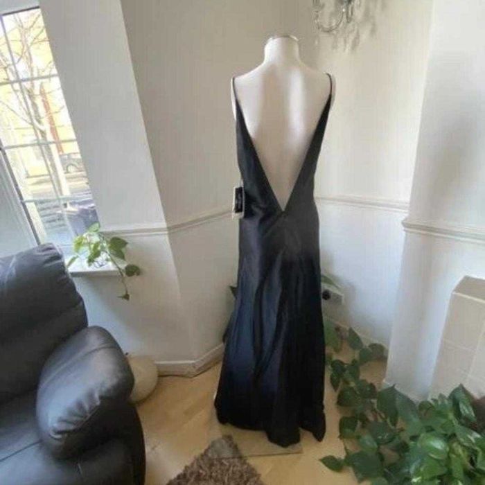 Zara rochie eleganta anniversary limit edition neagra lunga spate gol