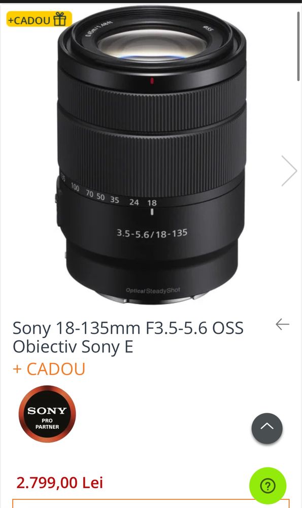 Sony 18-135mm F3.5-5.6 OSS Obiectiv Sony E