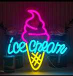 Afis ice cream, inghetata, led neon, reclama luminoasa