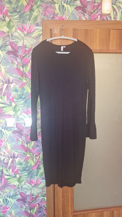 Черна дамска рокля, с леко перест ръкави, ASOS, EU50