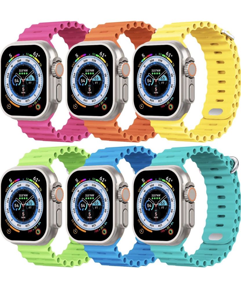 Curea Husa Folie Compatibila Ceas Apple Watch Silicon Perforatii Later