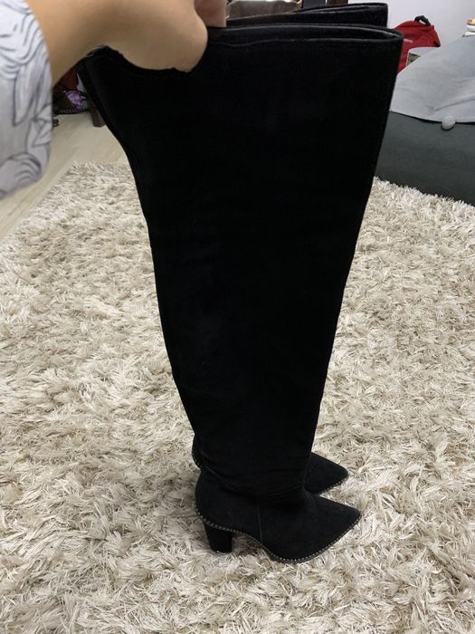 Cizme lungi, piele intoarsa