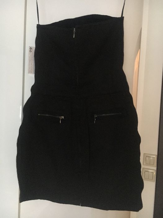 Уникална дънкова рокля с ципове MANGO Jeans, чисто нова с етикет