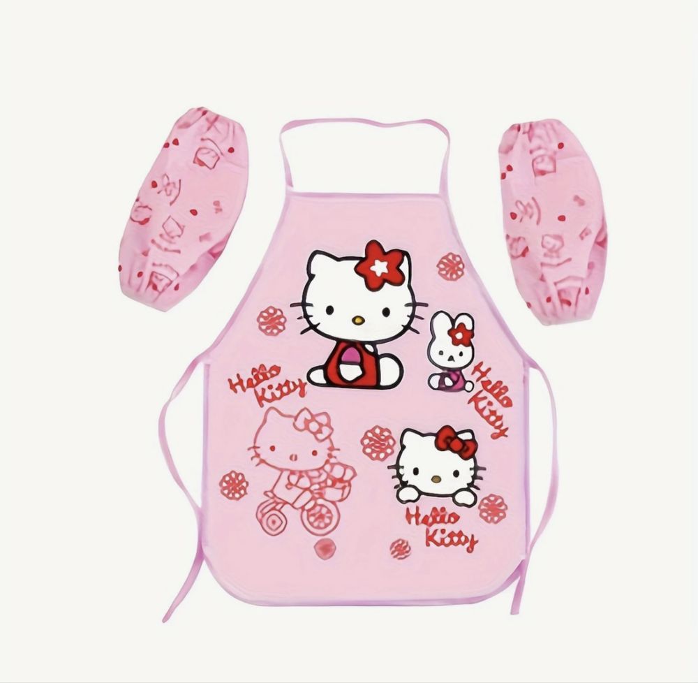 Hello Kitty Престилка с ръкави , сладък дизайн за кухня и рисуване