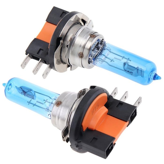 Set 2 becuri Halogen H15 si HIR2 super white 12V cu 55w 5000k