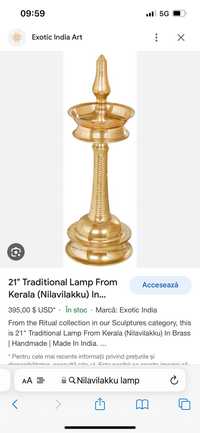 Lampă tradițională india bronz