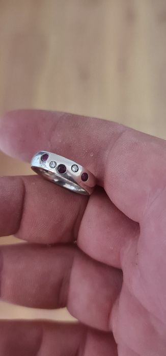 Inel diamante si rubine naturale