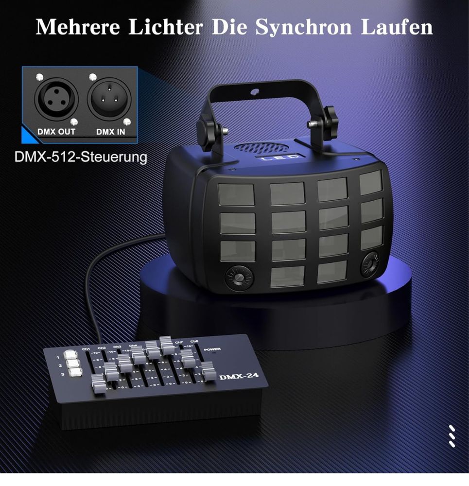 LED Stage Lighting, Party Lighting, DMX512 2 in 1 RGB Disco Light