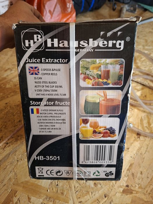 Storcator de fructe HB3501 Hausberg, 350 W, Recipient suc 0.35 L