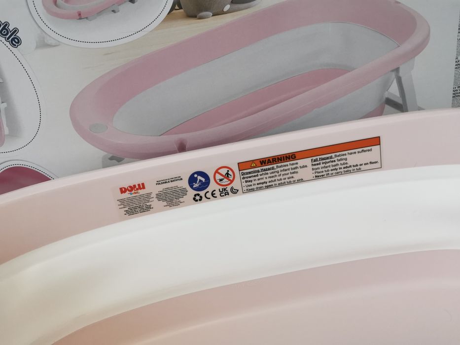 Нова сгъваема детска вана Dolu - розова