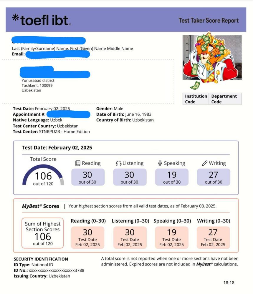 TOEFL iBT imtihonidan sertifikat olishda yordam beramiz!
