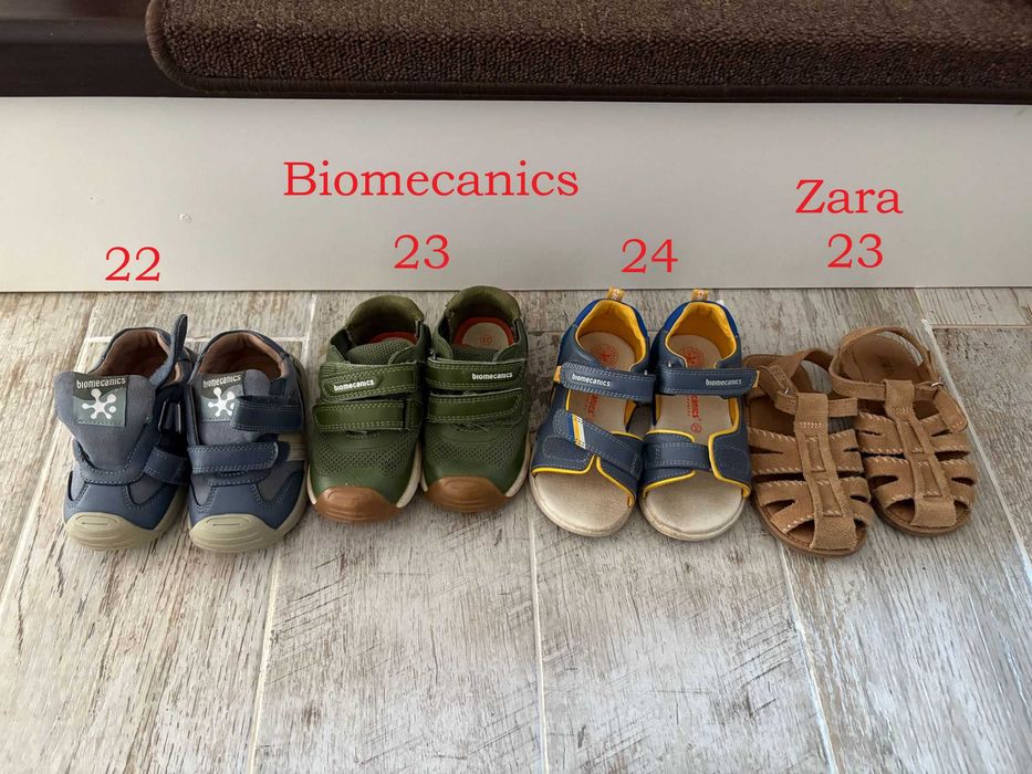Încălțăminte copii Biomecanics, Zara și Adidas
