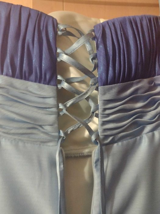 Дълга официална  синя рокля