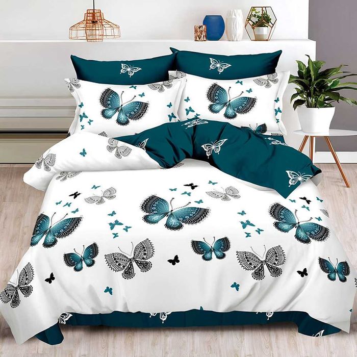 Двулицево спално бельо с ластик, 6 части