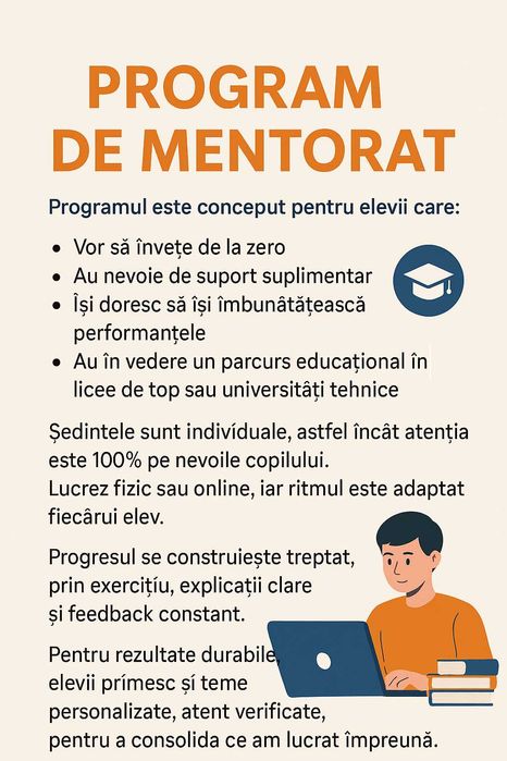 Meditații la Matematică INDIVIDUALE (FIZIC/ONLINE) 20+ ani de predare